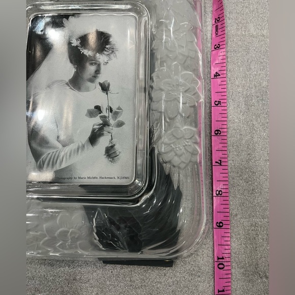 Crystal Clear Studio Glass Picture Frame 4x6 Japan VTG Clear Frosted Photo - Picture 6 of 6